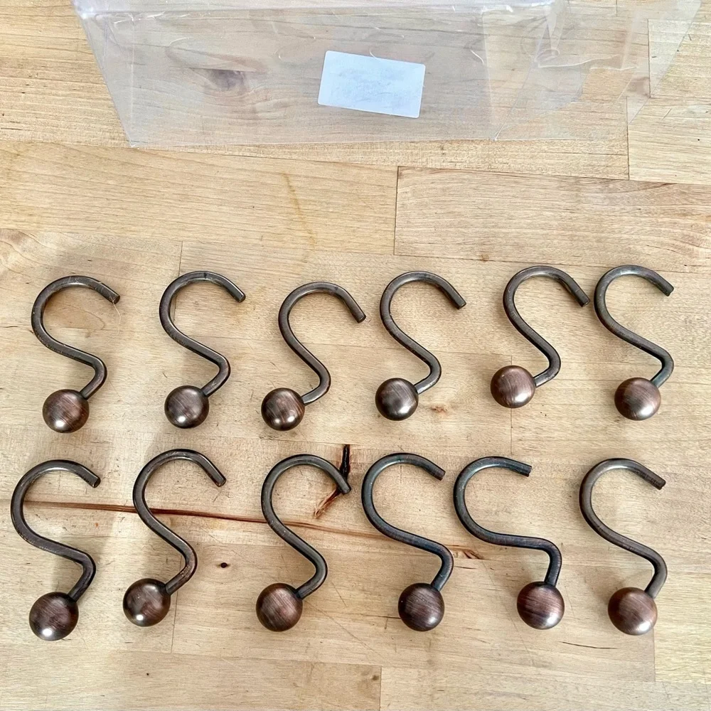 Set of 12 Bronze S-Shaped Hooks
